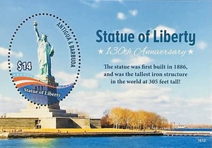 ANTIGUA 130TH ANNIVERSARY OF THE STATUE OF LIBERTY OVAL SHAPED STAMPS 2016 MNH - Picture 1 of 1