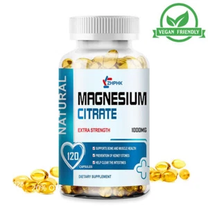 Magnesium Citrate 1000mg 120 Capsules | Highly Absorbable, High Strength | Vegan - Picture 1 of 8