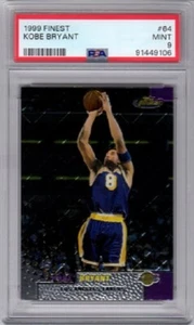 Tarjeta de baloncesto Kobe Bryant Topps Finest 1999-00 #64 graduada PSA 9 como nueva (MT) - Imagen 1 de 2