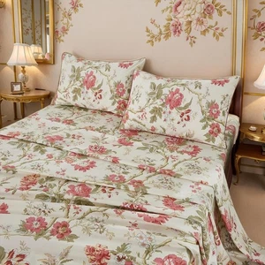 King Size Bettwäsche Set Blumen Bettwäsche Chinoiserie Blüte Landhaus Luxus Gran... - Bild 1 von 9