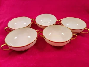 Lenox China Goldener Kranz flache Creme Suppenschalen - 5er Set Goldrand 0307 Foster - Bild 1 von 10