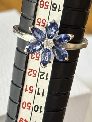 Pandora Sparkling Herbarium Cluster Ring Blue Size 54 S925 ALE Very Good - Image 1 of 4