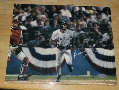 Bernie Williams Auto'd 1996 Serie Mundial Home Run Color 8 x 10 Steiner Certificado de Autenticidad/Holo Foto 1 de 3