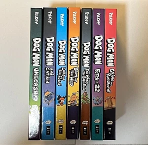 **LIKE NEW** Lot of 7 Dog Man Books: 2, 4 - 9 By Dav Pilkey Hardcover set - Picture 1 of 17