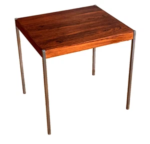 Luxus Sweden Rosewood Steel Metal Wood Side End Table Vtg Mcm Danish Modern Rare - Picture 1 of 15