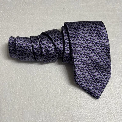 Corbata de seda para hombre Robert Talbott, púrpura y negra, cosida a mano, hecha en EE. UU. Foto 1 de 4