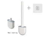 1pc Wall Hanging Toilet Brush with Holder Silicone Long Handle Bathroom Tool
