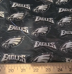NFL Philadelphia Eagles Print Green Cotton Craft Sewing Fabric BTY NEW - Picture 1 of 2