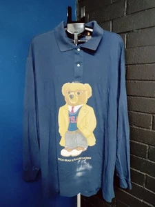 Polo Ralph Lauren Big Bear Shirt Men’s 3XB Navy Classic Fit Cotton Long Sleeve - Picture 1 of 5