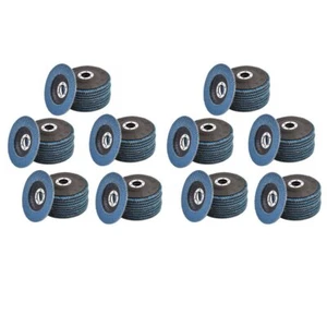 4-1/2" X 7/8" 40 GRIT PREMIUM ZIRCONIA SOLAPA DISCO LIJADO MOLIENDA PAQUETE DE 100 - Imagen 1 de 7