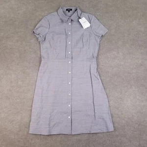 Theory Lavender Melange Eco Sharkskin Dress Womens Size 10 Short Sleeve Linen - Picture 1 of 12