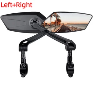 2x Bicycle Bike Cycle Handlebar Rear View Mirrors Rearview Rectangle Back Mirror - Picture 1 of 17