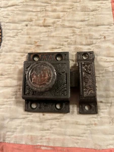 1890's Era Eastlake VIctorian Cupboard Twist Knob Latch & Catch, Free S/H - Picture 1 of 8