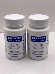 Zinc Pure 15 mg Encapsulations Immune Support Highly Absorbable 30 Capsules Each - Picture 1 of 5