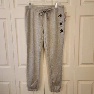 Bongo Juniors Joggers XL Gray Heather Stars Print Cotton/Polyester - Picture 1 of 10
