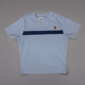 Vtg Nike Dri F.I.T. Court Tennis Box Logo Youth size XL Blue Shirt USA Swoosh - Picture 1 of 9