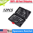Ratchet Spanner Wrench Set. 12 Metric Combination Ratcheting Spanners 8-19mm