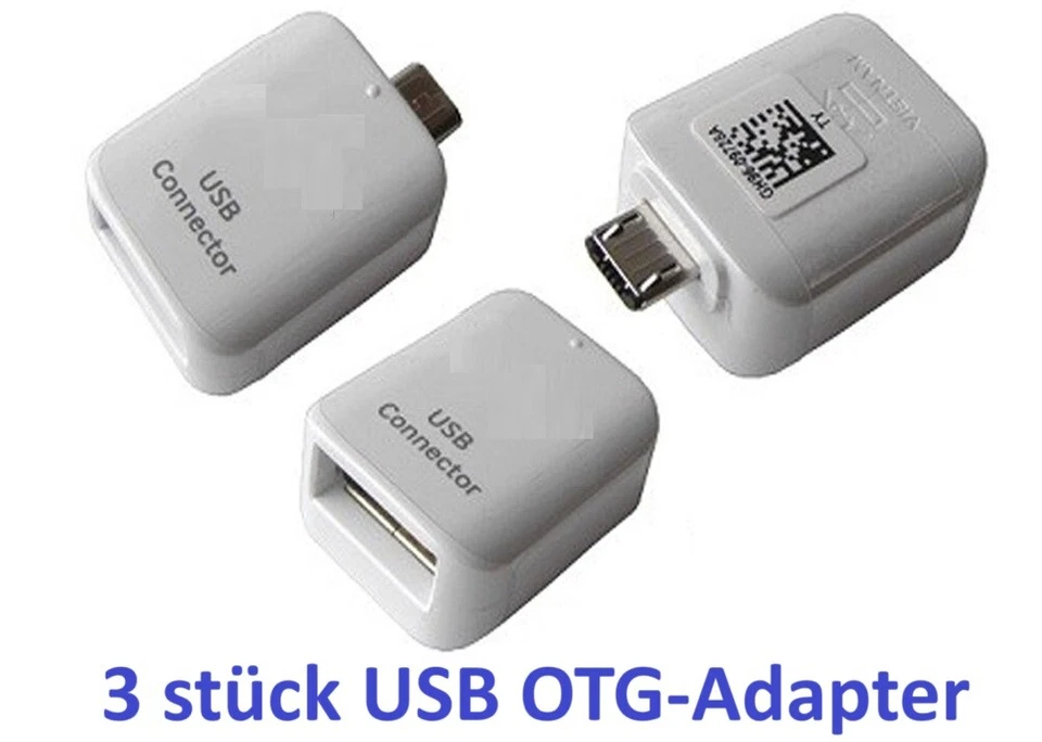 3 x Micro USB OTG USB Connector Adapter für Samsung Galaxy S4 S5 S6 S7 Edge Note - Bild 1 von 1