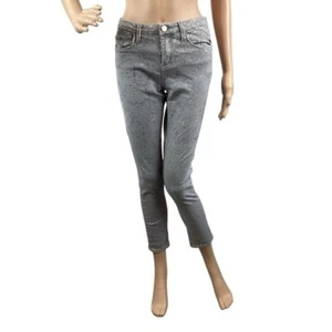 Marchesa Voyage Gray Jacquard Skinny Jeans Size 28 - Picture 1 of 7