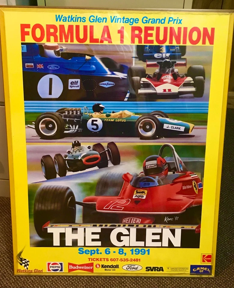 1991 WATKINS GLEN VINTAGE GRAND PRIX FORMULA 1 REUNION POSTER - Image 1 of 1