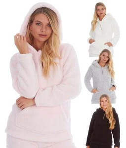 Borg Fleece Hoodie Soft Thick Sherpa Hooded Lounge Jumper Loungewear Hoody - Picture 1 of 18