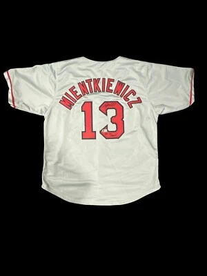 Boston Red Sox Doug Mientkiewicz Signed Custom Jersey w/ Beckett Witness - Image 1 of 3