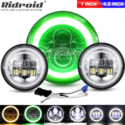 Faro LED de 7" para Indian Chief Vintage 2015-2020 + luces antiniebla de paso de 4,5" Foto 1 de 4