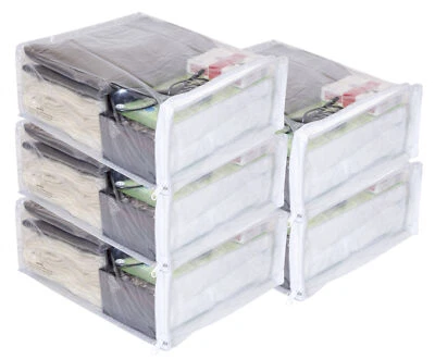 VINYLPAC 5-Pack Clear Vinyl Zippered Storage Bags 9 x 11 x 4 Inch with Display Pocket
