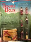 VINTAGE 1987 TROUBLE DOLLS SET STILL NEW ON CARD HANDCRAFTED IN GUATEMALA NOS