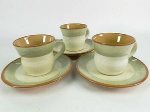 3 tazze + piattini ceramica, boutique Tiffany, maiolica di Gualtiero Brunelli - Foto 1 di 9