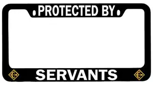Protected By Servants (Archer) Black METAL License Plate Frame Auto Fate - Bild 1 von 1