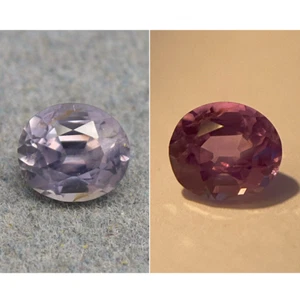 Natural Color Change Sapphire 1.03  Carat 6.2x5.5 MM Oval Shape Faceted Gem - Picture 1 of 16