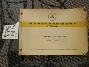 Mercedes Benz Ponton 180D W120 OM636 Dealer Level Spare Parts List manual VG - Foto 1 di 11