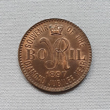1897 BoVRil Advertising Token Queen Victoria Diamond Jubilee Bronze 21mm