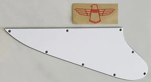 Custom For Gibson Thundebird & Red Foil Decal Style Guitar Pickguard 3-Ply White - Picture 1 of 5