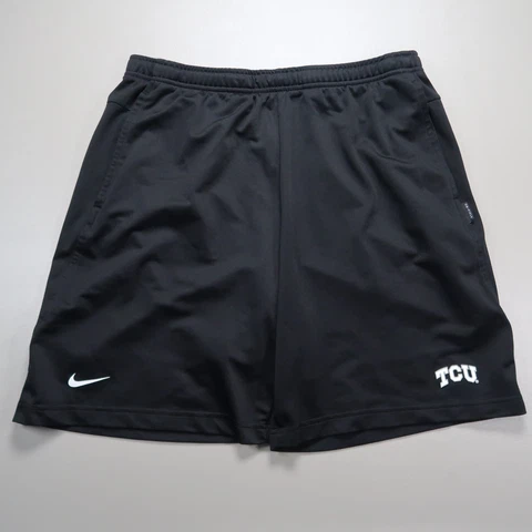 TCU Shorts Mens Large Black Nike Dri Fit Horned Frogs On Field Active Fitness Cover