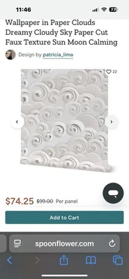 Spoonflower Wallpaper Prepasted, 16 Brand New Rolls, four 2x12 & twelve 2x9 - Image 1 of 4