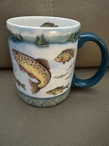 Lang Mugs Coffee Mug Go Fish 10 oz Sherri Buck Baldwin Lake Ocean Trout Fishing - Picture 1 of 9