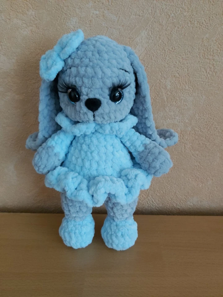 Hase Amigurumi gehäkelt ca 23cm, Sichercheitsaugen und Sichercheitsnase. - Bild 1 von 1