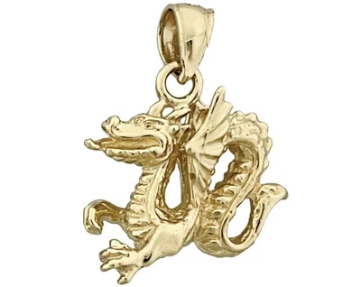 14K Gold 3-D Mythical Winged Dragon Charm - Image 1 of 4
