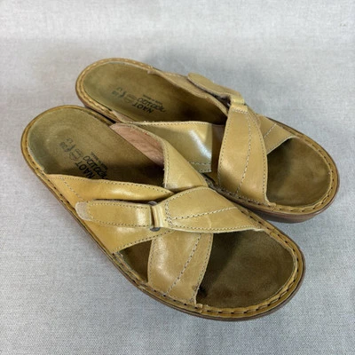 Sandalias de cuña Noat para mujer talla US 8 EUR 38 cuero beige sin cordones punta abierta Foto 1 de 4