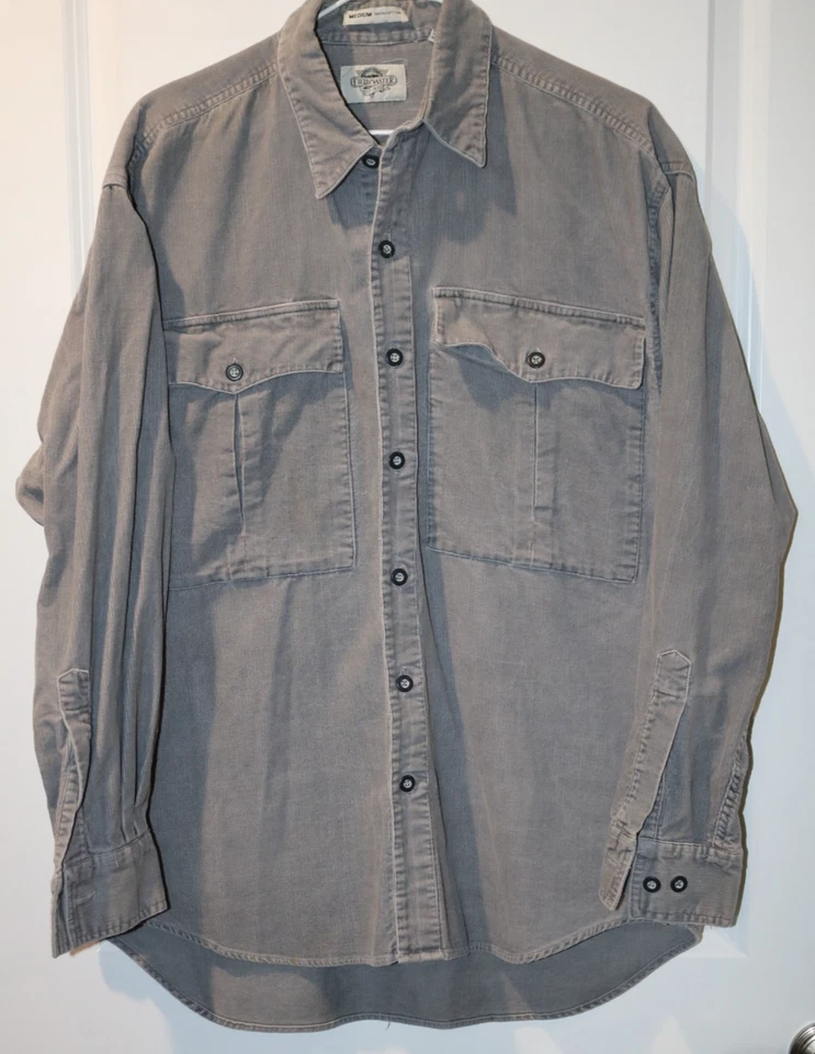 Camisa para hombre Fieldmaster gris medio pana LS algodón abotonado Foto 1 de 1