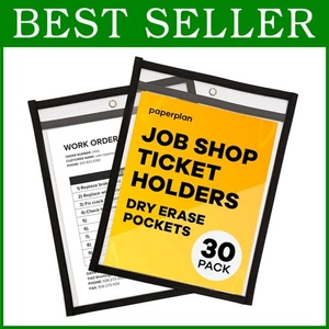 Wiederverwendbare Kunststoffhüllen - 9x12 Job Ticket Halter, 30 Stück - Bild 1 von 9