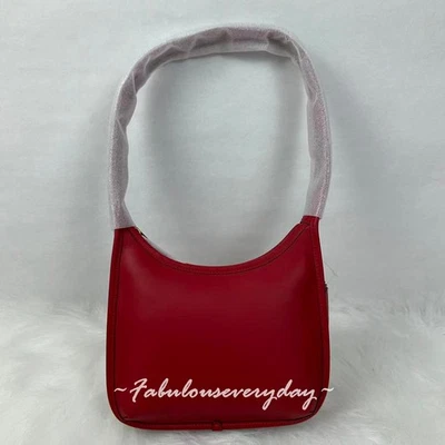 Bolso de Hombro Coach Curve Cremallera Cuero Curtido CAF11 Latón/Rojo Rubí Nuevo con Etiquetas Foto 1 de 4