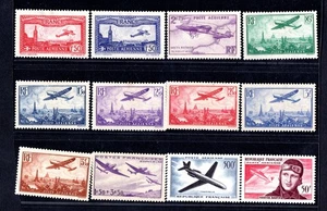 FRANCE 1930-1959 AIR MAILS LOT OF 12 STAMPS INCLUDES SCOTT #C5-C13 MINT HINGED - Picture 1 of 2