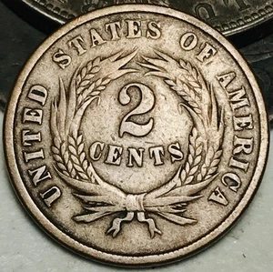 1865 Two Cent Piece 2C Ungraded Civil War Date US Copper Coin CC28434 - Picture 1 of 4