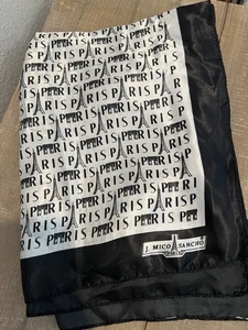 Sciarpa donna J. Mico Sancho Paris bianco e nero Parigi Torre Eiffel 35" - Foto 1 di 4