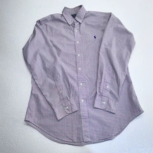 Ralph Lauren Polo The Classic Fit Rosa Finestra Plaid Blu Pony Preppy Medium - Foto 1 di 6