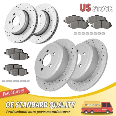 Pastilha rotor de freio dianteira traseira perfurada Dodge Nitro Jeep Liberty 2007-2011 2012 - Imagem 1 de 4