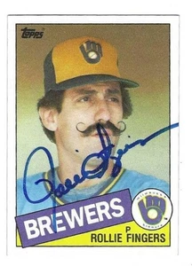 Autographed 1985 Topps #750 ROLLIE FINGERS Milwaukee Brewers card w/ COA - Picture 1 of 1